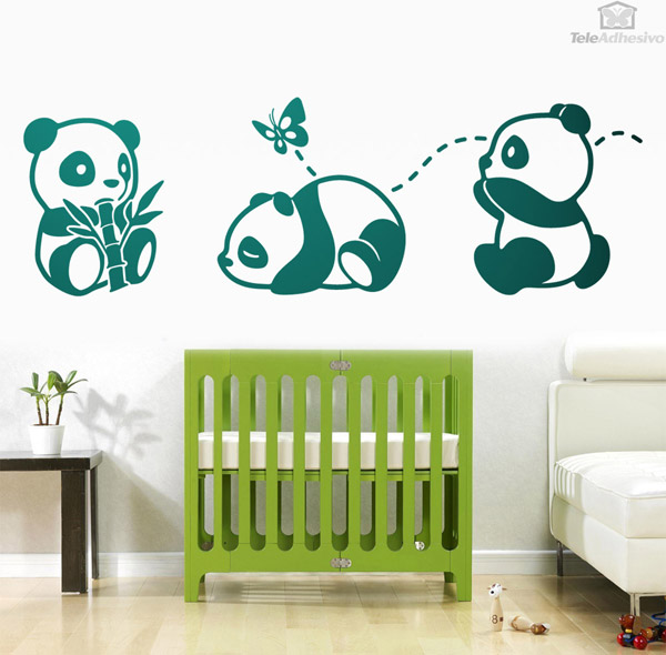 Vinilo adhesivo con la imagen de osos panda para la decoración de la habitación de tu bebé