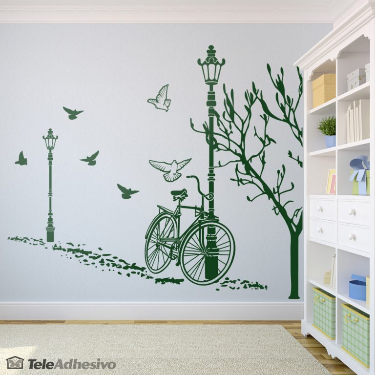 Vinilo decorativo «Otoño en bicicleta»