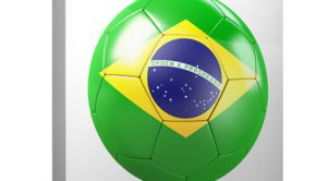 Balón con bandera de Brasil.