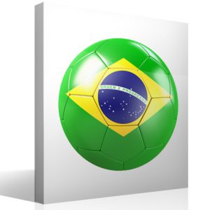 Balón con bandera de Brasil.