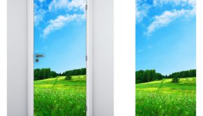 Vinilo para puertas con imagen relajante y campestre