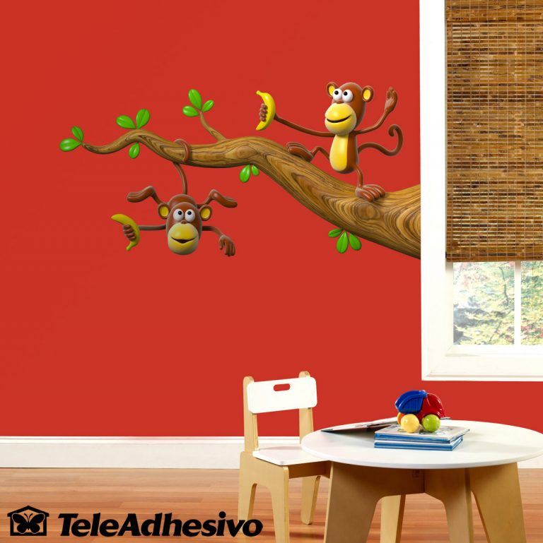 vinilos-infantiles-dos-monos-jugando-en-una-rama