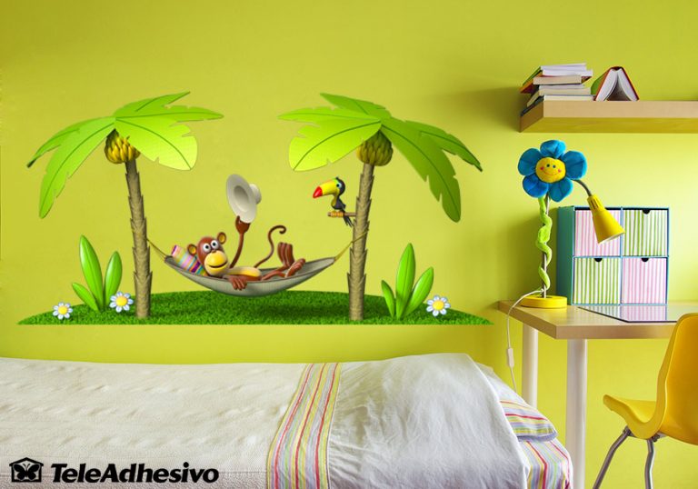 vinilos-infantiles-mono-en-una-tumbona