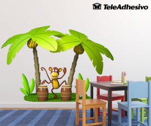 vinilos-infantiles-mono-tocando-las-congas