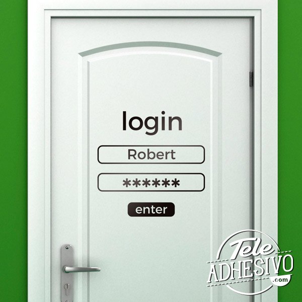 Vinilo decorativo login con nombre