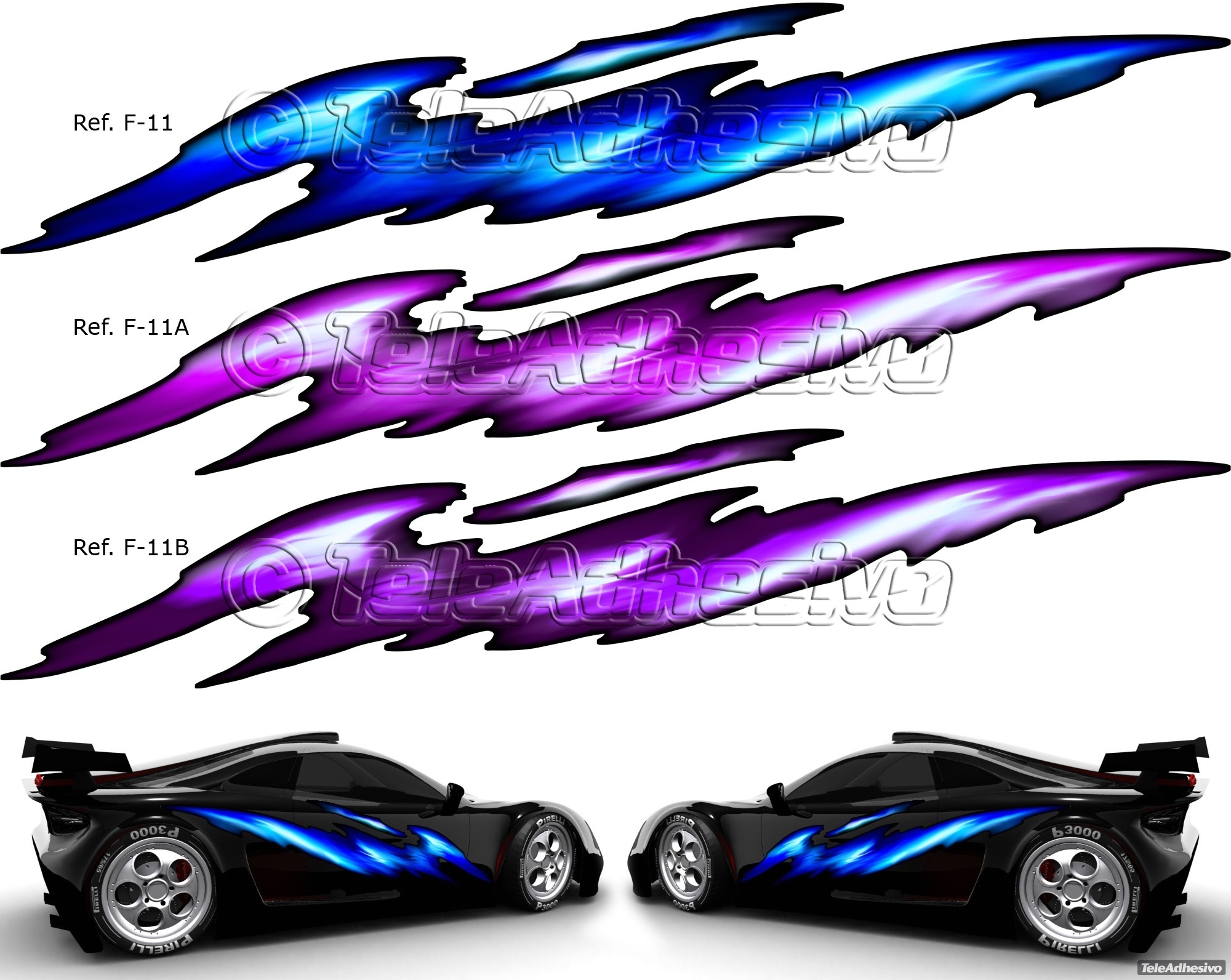 Vinilo adhesivo con rayos de colores para el tuning barato de vehículos