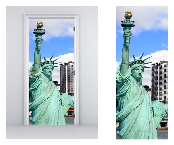 Vinilo adhesivo con la imagen de la Estatua de la Libertad para decorar tu casa y las puertas de las habitaciones.