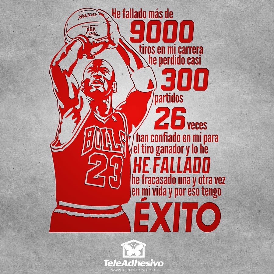 Vinilo adhesivo para la decoración de dormitorios que muestra la imagen de una estrella del baloncesto: Jordan.