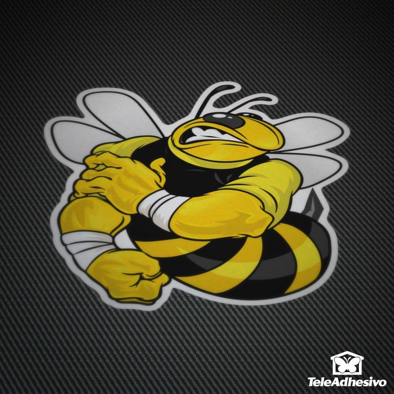 Pegatina de una abeja culturista para el tuning de tu moto.