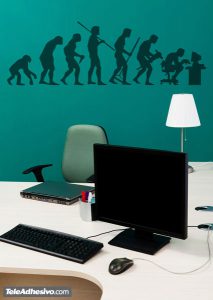 Vinilo adhesivo con una imagen cómica de la evolución humana para decorar paredes