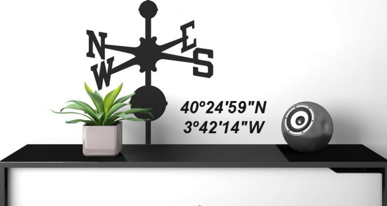 Coordenadas GPS de casa para decorar paredes