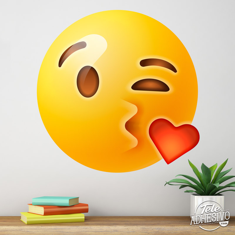 Emoticono emoji vinilo beso