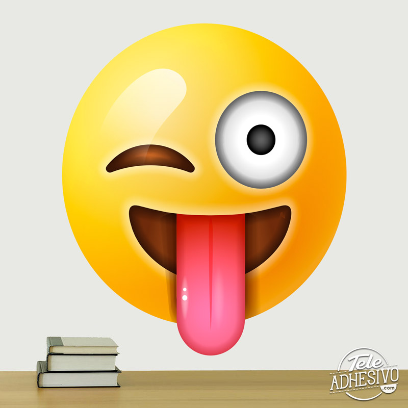 Emoticono emoji vinilo lengua