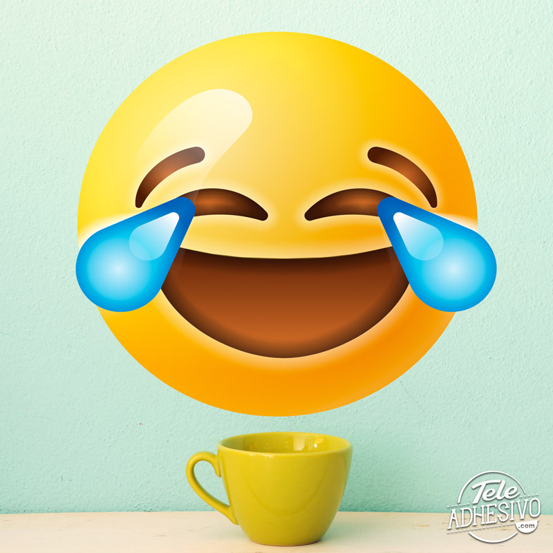 Emoticono emoji vinilo risa