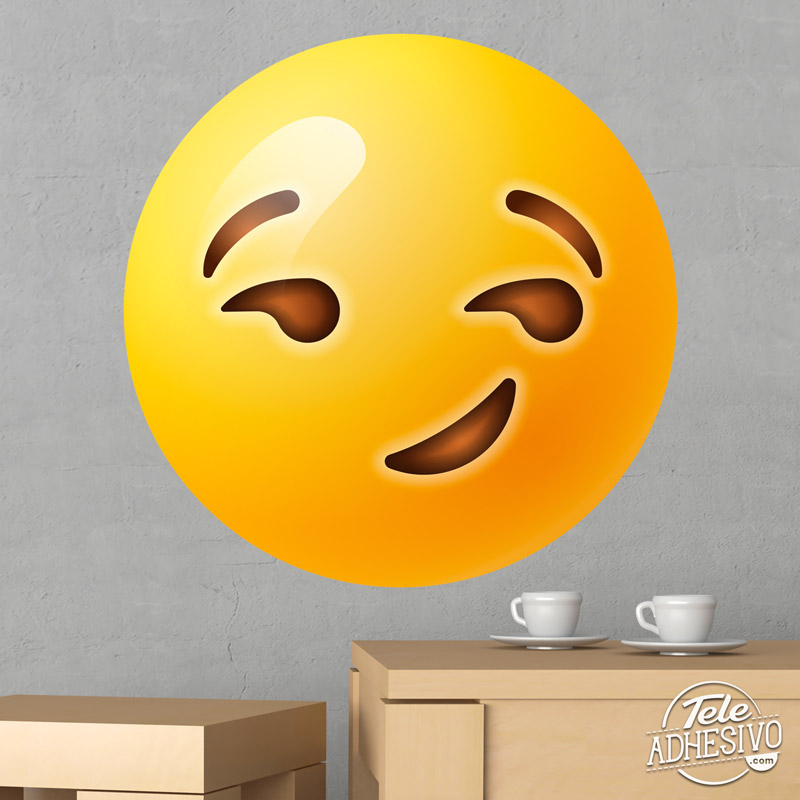 Emoticono emoji vinilo sonrisa maliciosa