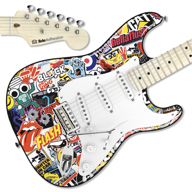 Pegatina guitarra Sticker Bomb exterior