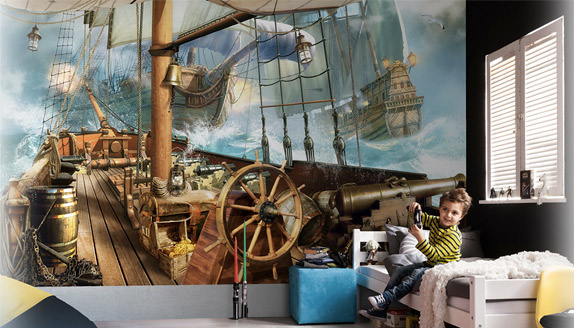 Fotomural batalla piratas