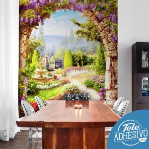 Fotomural pintura jardín de flores