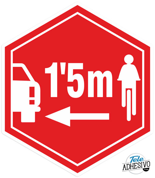 Pegatina adelantamiento ciclistas / coches