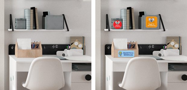 Kit etiquetas adhesivas personalizadas.