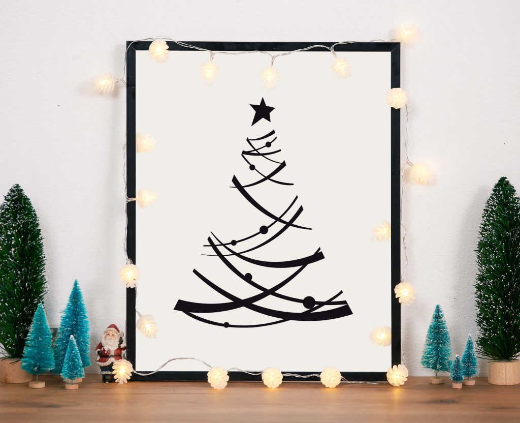 vinilo decorativo Árbol de navidad minimalista y moderno