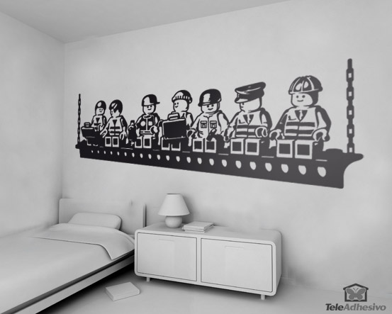 vinilos infantil almuerzo construcción lego
