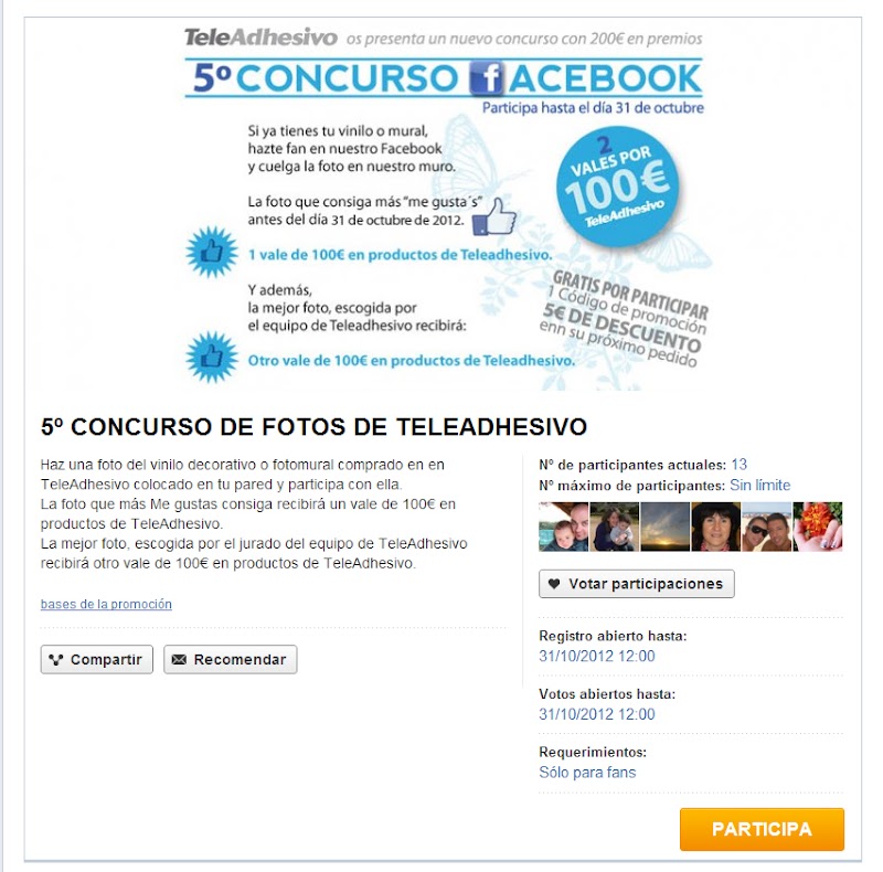 Concurso en Facebook, participa