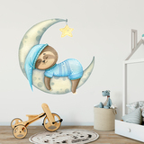 Vinilos Infantiles: Perezoso Duerme sobre la Luna 3