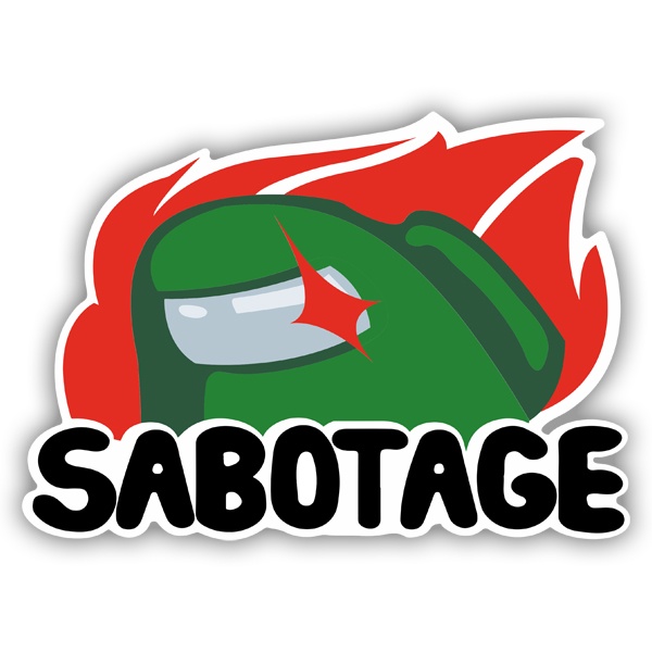 Pegatinas: Among Us Sabotage Verde