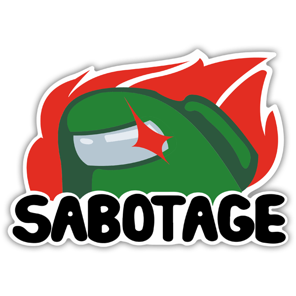 Pegatinas: Among Us Sabotage Verde