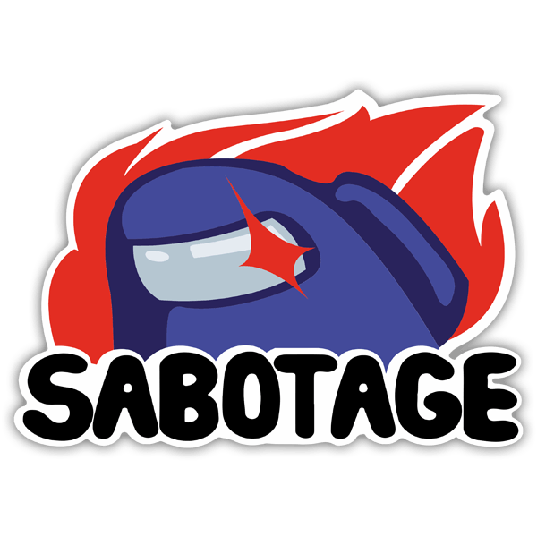 Pegatinas: Among Us Sabotage Azul 0