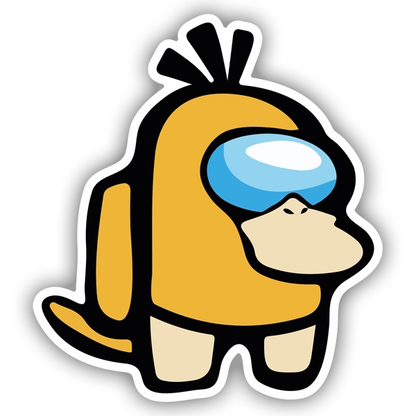 Pegatinas: Among Us Psyduck Pokemon