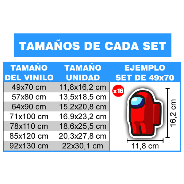 Vinilos Infantiles: Set 16X Among Us Impostor