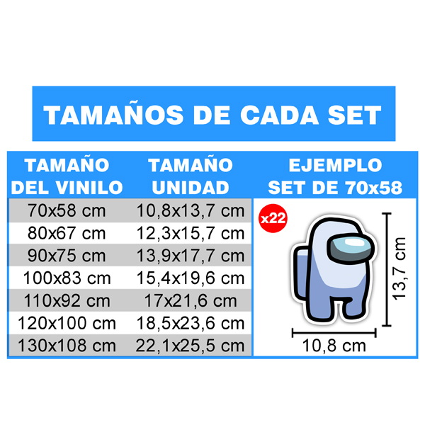 Vinilos Infantiles: Set 22X Among Us Traidor