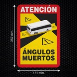 Pegatinas: Atención Ángulos Muertos para Autobús en Español 3
