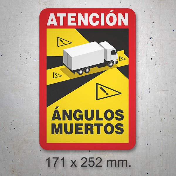 Pegatinas: Atención Ángulos Muertos para Camión en Español