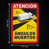 Pegatinas: Atención Ángulos Muertos para Camión en Español 3