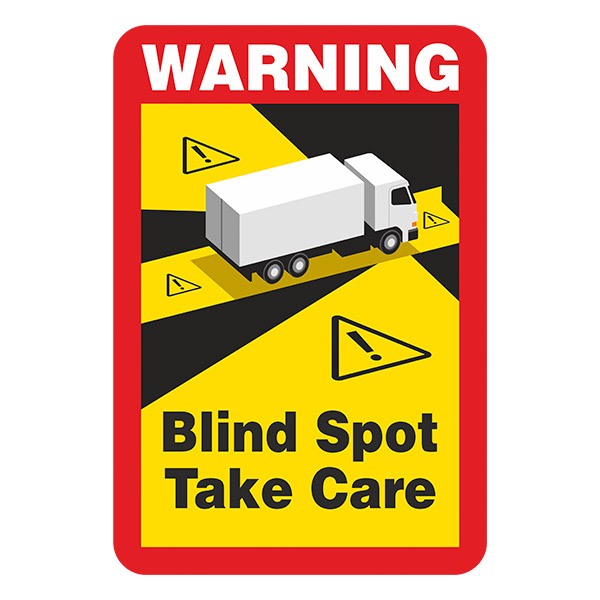 Pegatinas: Warning, Blind Spot Take Care Camión