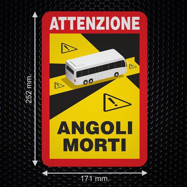 Pegatinas: Attenzione, Angoli Morti Autobús