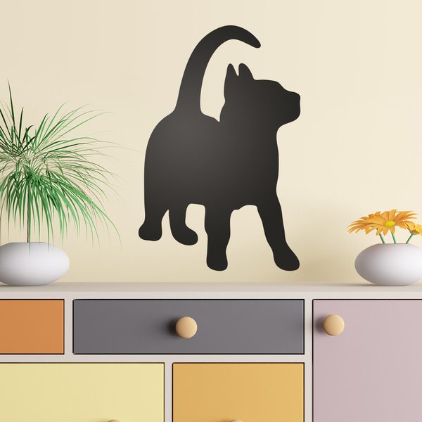 Vinilos Decorativos: Silueta Gato curioso