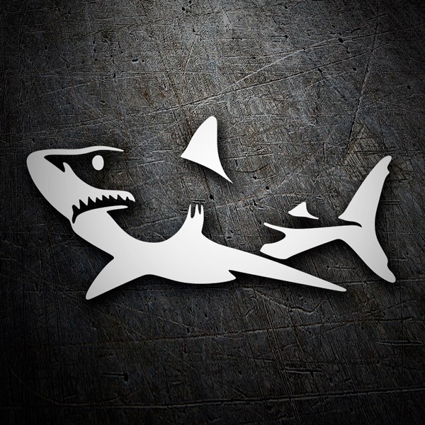 Pegatinas: Tiburón en alerta 0