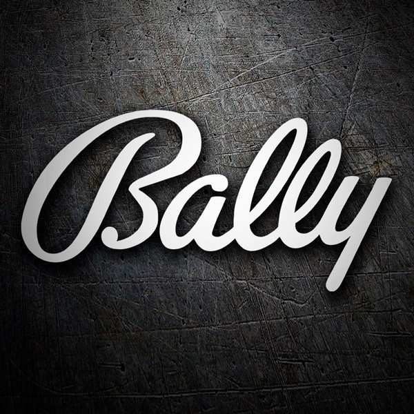 Pegatinas: Bally Technologies Logo con Tipograf&iacute;a Cursiva