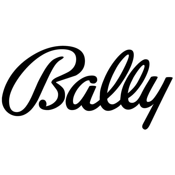 Pegatinas: Bally Technologies Logo con Tipograf&iacute;a Cursiva