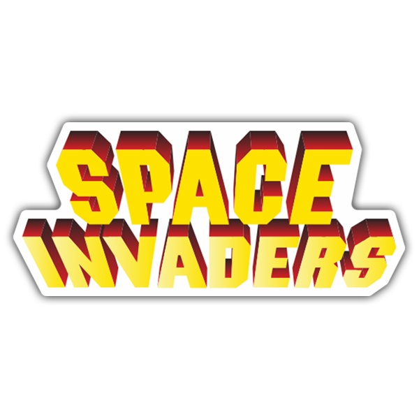 Pegatinas: Space Invaders 3D Blanco