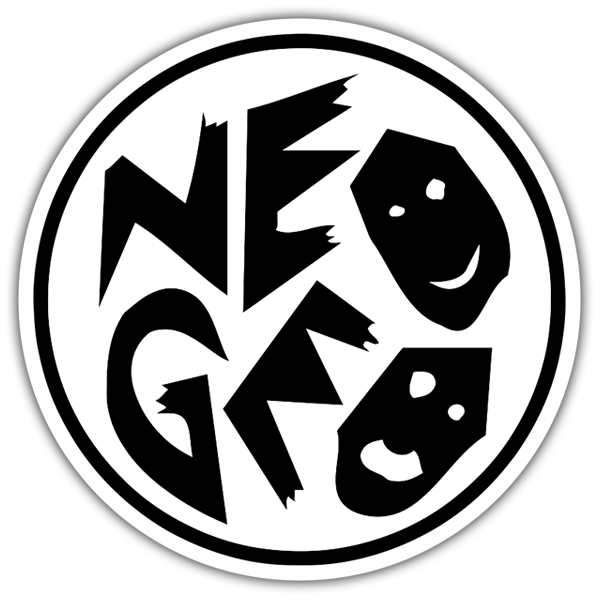 Pegatinas: Neo-Geo Faces Black and White 0