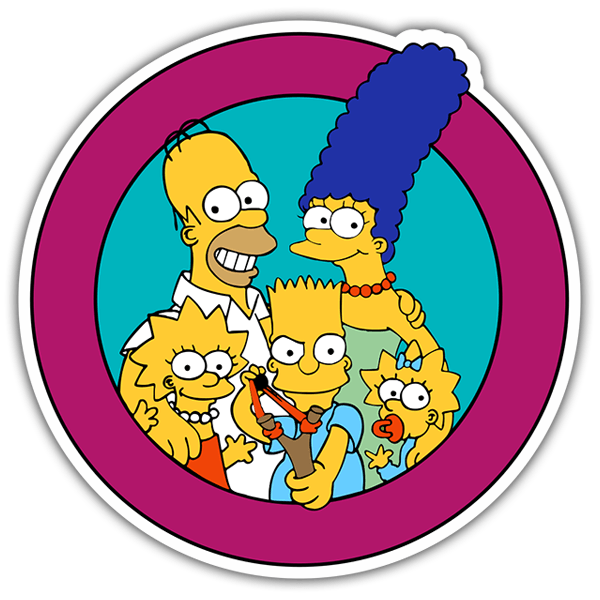 Pegatinas: Familia Simpson en Circulo
