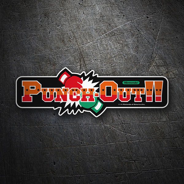 Pegatinas: Punch-Out!! con Texto y Gr&aacute;ficos de Golpes