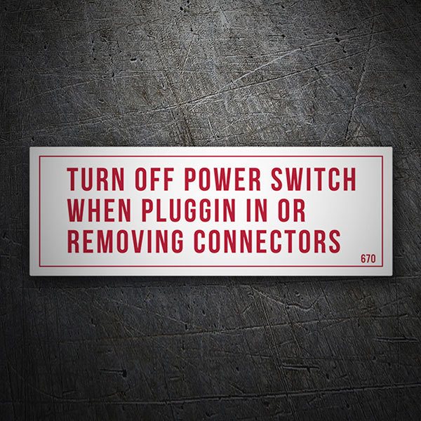 Pegatinas: Turn Off Power con Texto Informativo