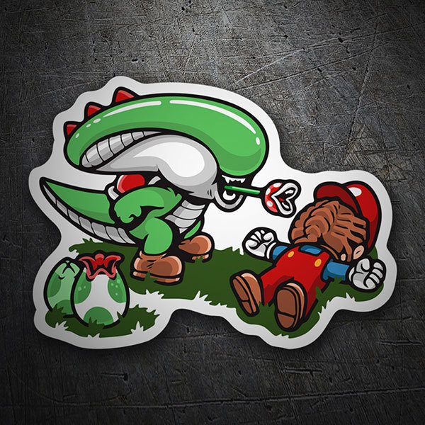 Pegatinas: Alien vs Mario Bros