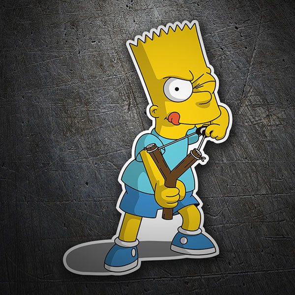 Pegatinas: Bart Simpson con tirachinas